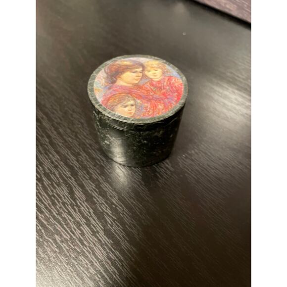 Edna hibel Vintage marble ring or trinket box - Picture 2 of 3